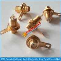 1x pcs brass sma female with o ring bulkhead mount panel deck nut jack handle solder solid needle rf coaxial connector socket