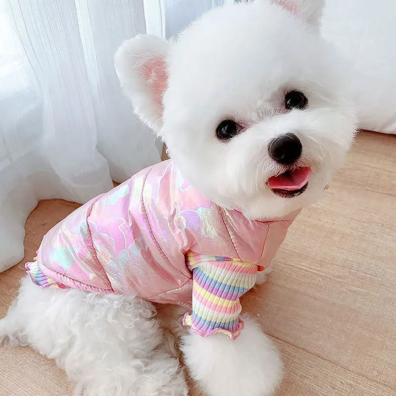 

New Dog Clothes Winter Warm Glossy Pet Vest Waterproof Puppy Cat Jackets Teddy Chihuahua Schnauzer French Bulldog Coat Pet Items