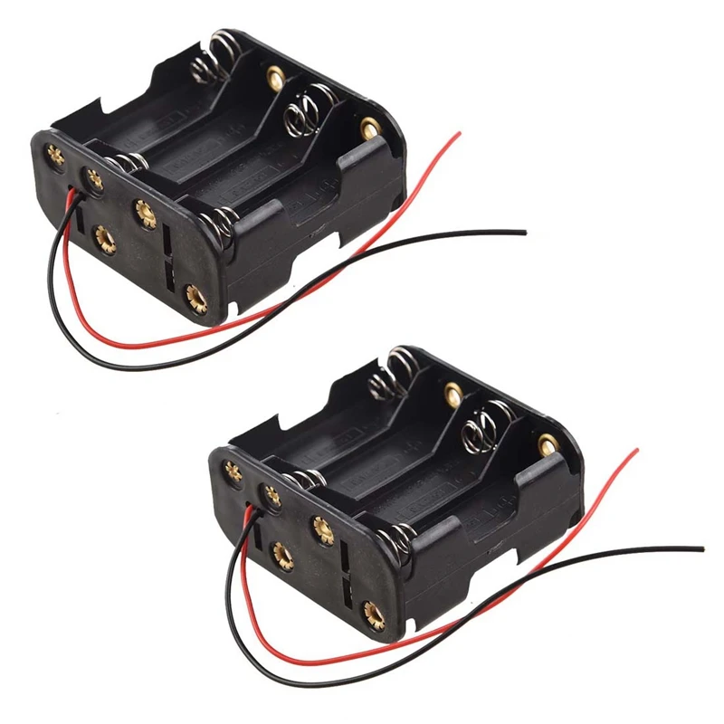 

2X Black Battery Holder For 8 AA Batteries (12V)