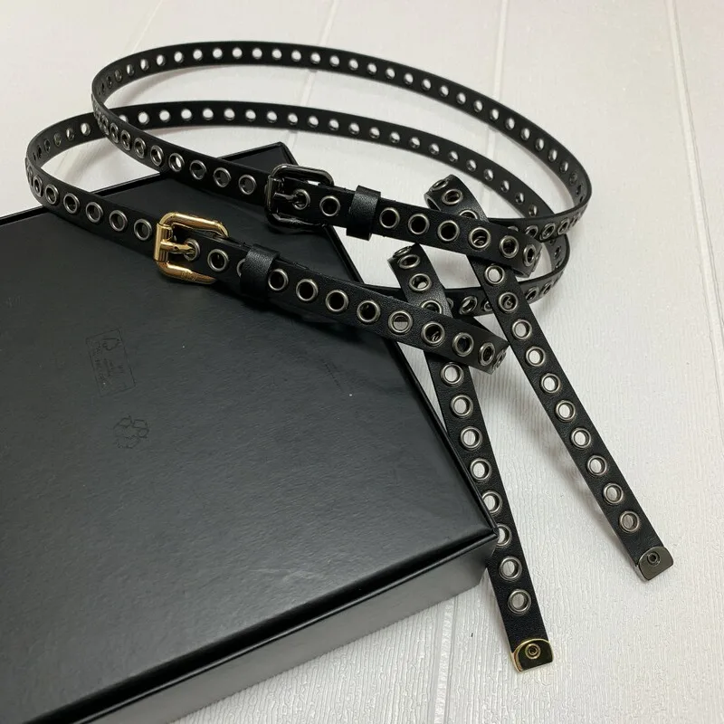 Fashionable women's jeans with accessories full hardware pin style belt thin edition 1.5 personality belt top layer belt