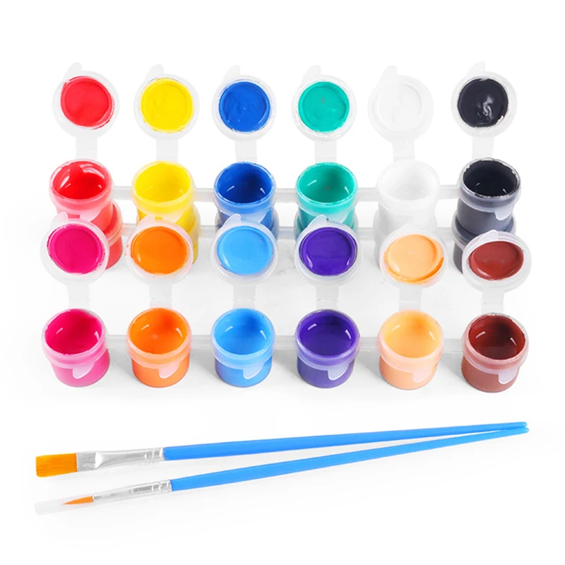 

1 Set 3ml Hand-painted Watercolor Acrylic Paint 12 Colours In A Row Children's DIY Painting And Doodling Paints