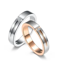 fashion european and american romantic silver simple t word matte titanium steel couple ring for women mens engagement jewelry