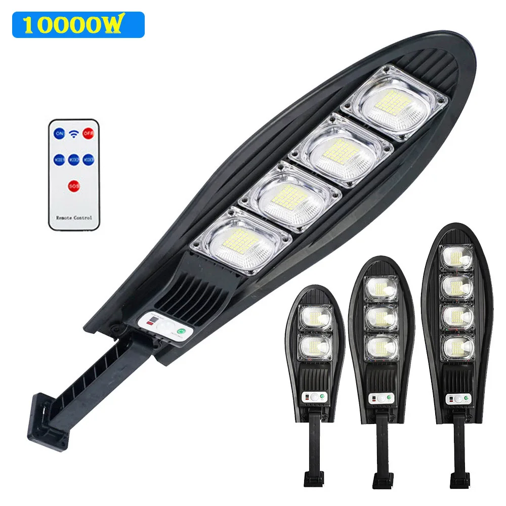 

10000W Upgraded 168LED Solar Street Light Outdoor Waterproof LED For Garden Wall Adjustable Angle Solar Lamp Built-in 10000mAH
