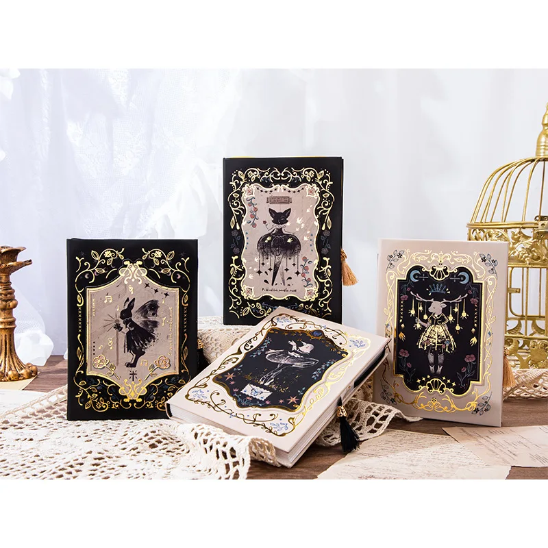 

Pan's Labyrinth Creative Retro PU Leather Cover Golden Plated Style Floral Notebook 11.6*16.5cm Vintage Coloful Paper 224P