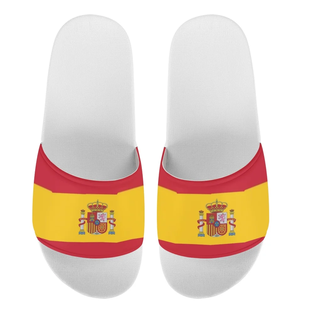 

ELVISWORDS Spanish Flag Pattern Casual Summer Women's Slippers Female Indoor Flip Flop No-slip Ladies Beach Home Shoes Footwear