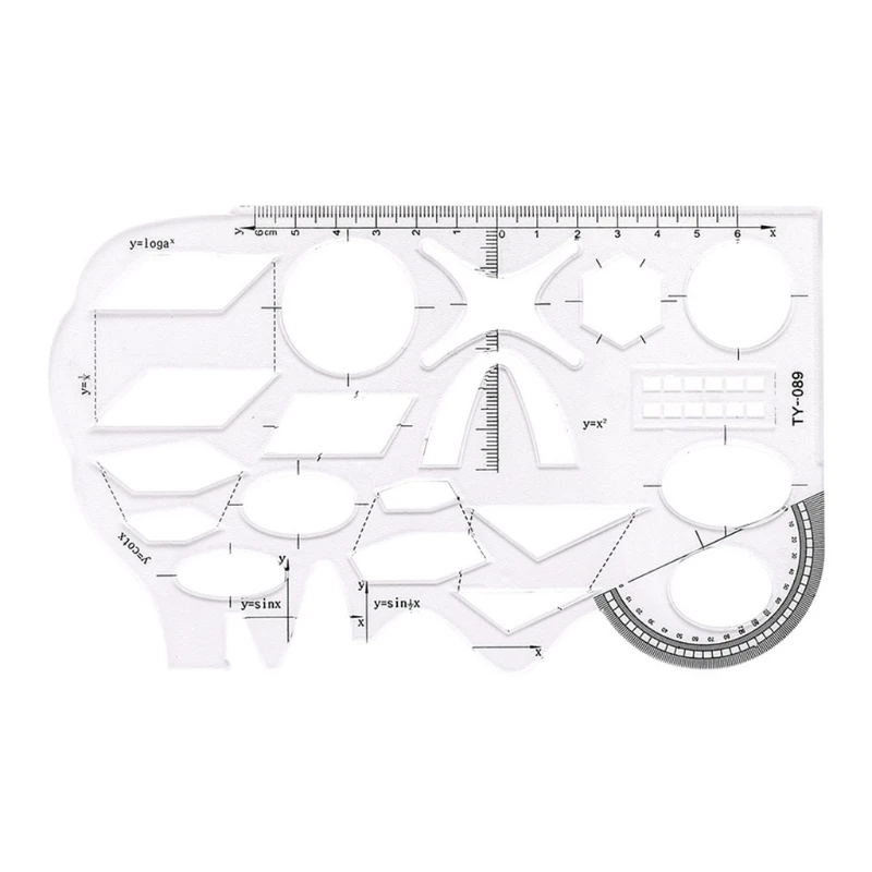 H7EC Geometric Drawing Template Measuring Ruler for Drawing Engineering Building