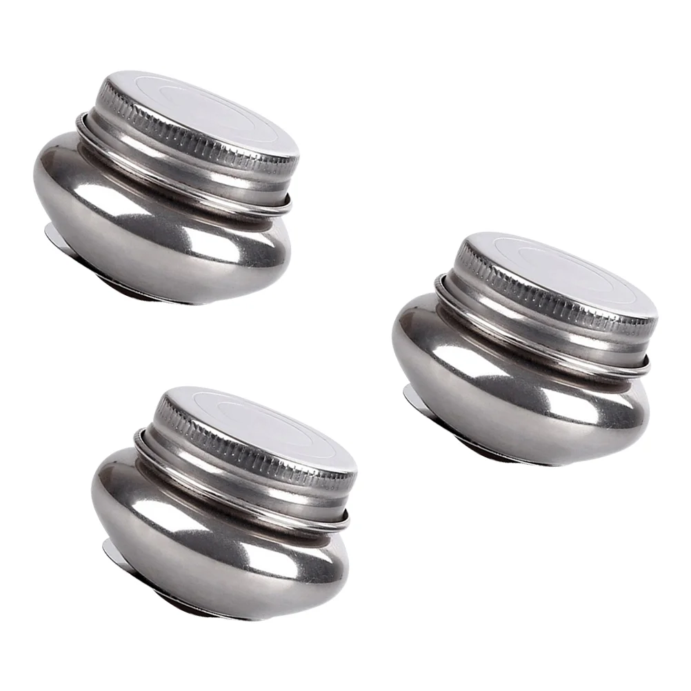 

3pcs Lidded Painting Brush Washing Pots Stainless Steel Color Mixing Pen Washer