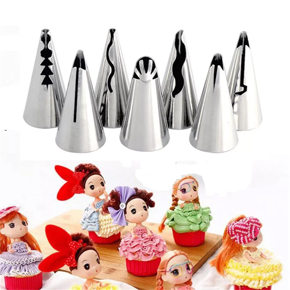 

2022New Stainless Steel Small Pleated S kirt Cream Mouth Nozzle Fondant Cake Baking Decorating Tools Lcing Nozzles Pastry Decora