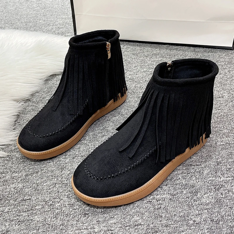 Новые осенне-зимние модные женские ботинки челси из искусственной кожи на