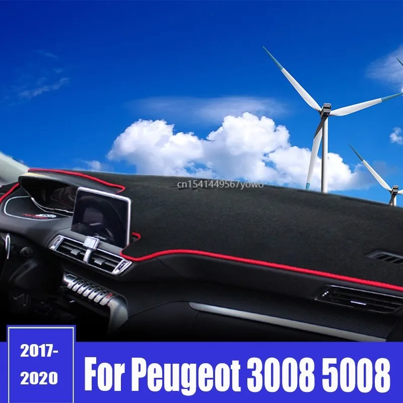 

For Peugeot 3008 5008 GT Car Dashboard Cover Mat Sun Shade Pad Instrument Panel Carpets Anti-UV 2017 2018 2019 2020 Accessories