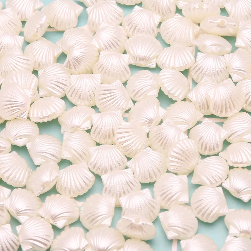 

13x11mm Shell Acrylic Beads Imitation Pearls Loose Spacer Beads For Jewelry Making DIY Key Chain Necklaces Bracelets Accessories