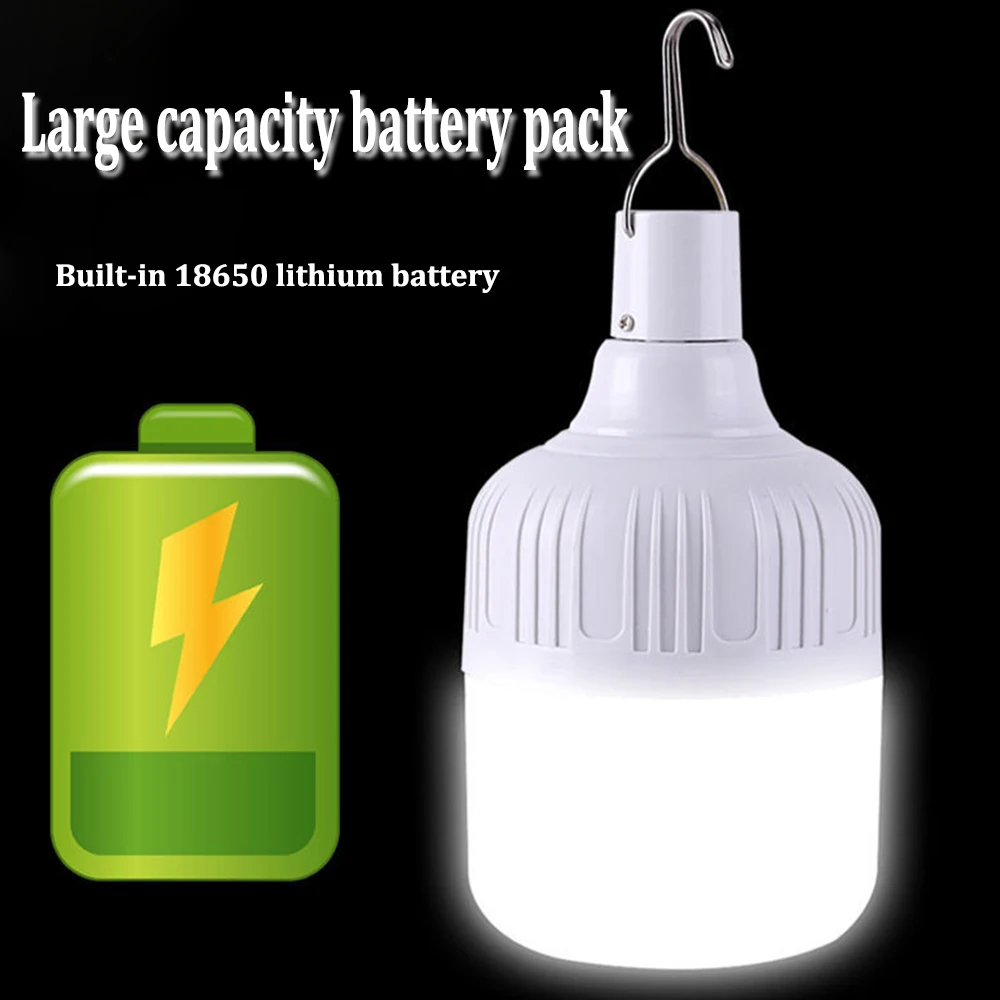 

Usb Rechargeabke Mobiele Lampen Led Lamp Markt Lantaarn Met Haak Nachtlampje Draagbare Noodverlichting Spaarlampen