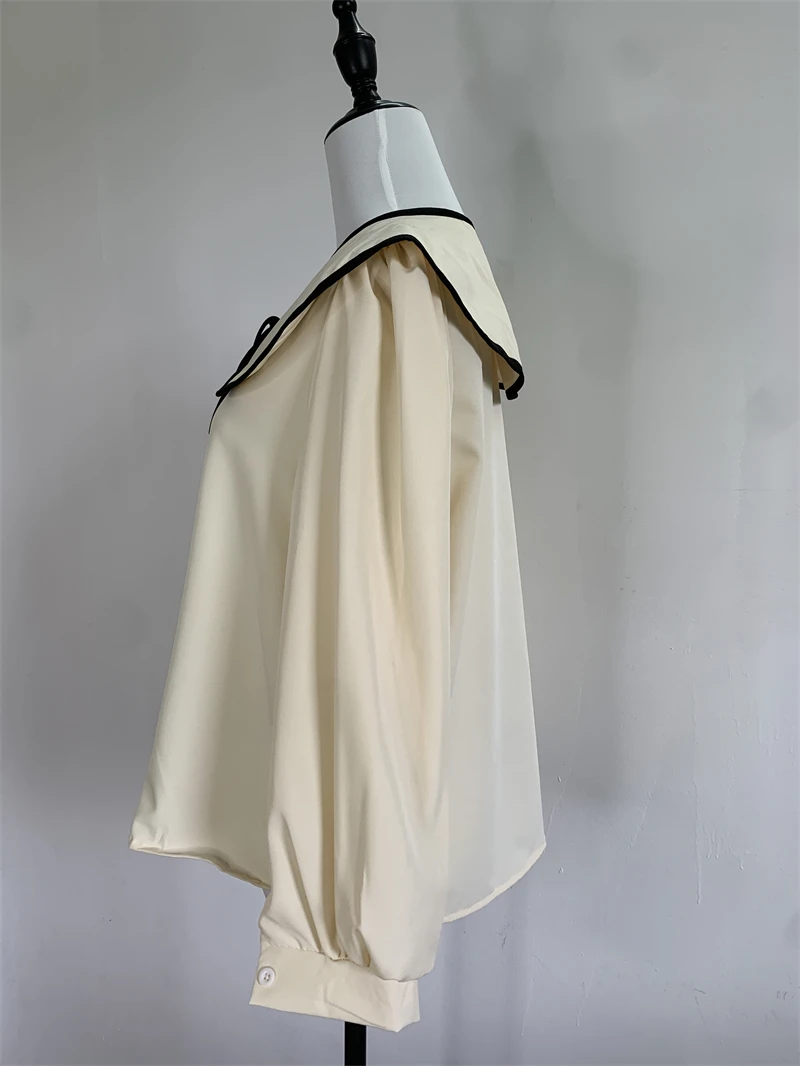 Корейская женская шифоновая рубашка элегантный отложной воротник осенняя