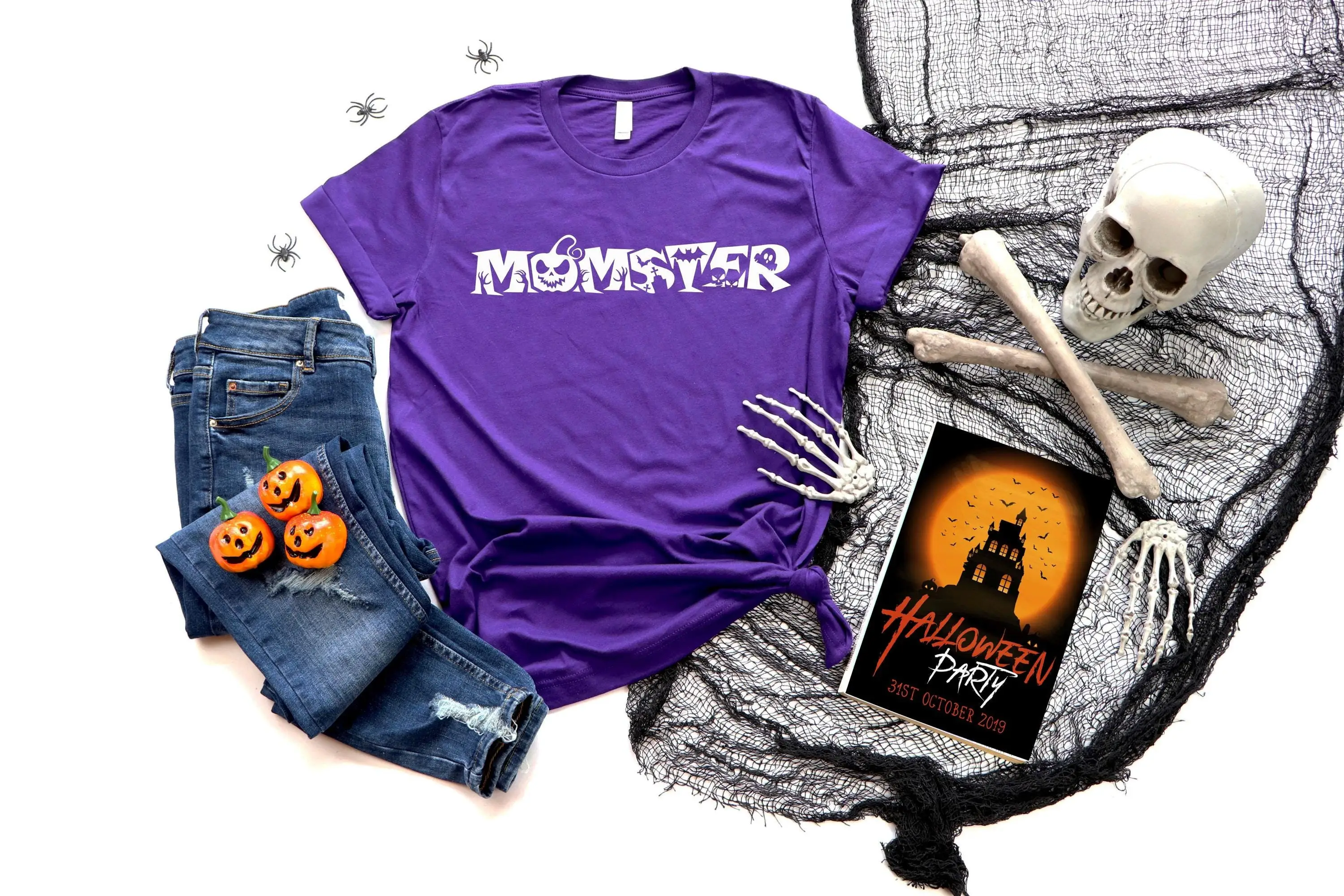Футболка Momster на Хэллоуин для мамы женская осенняя забавная тыква