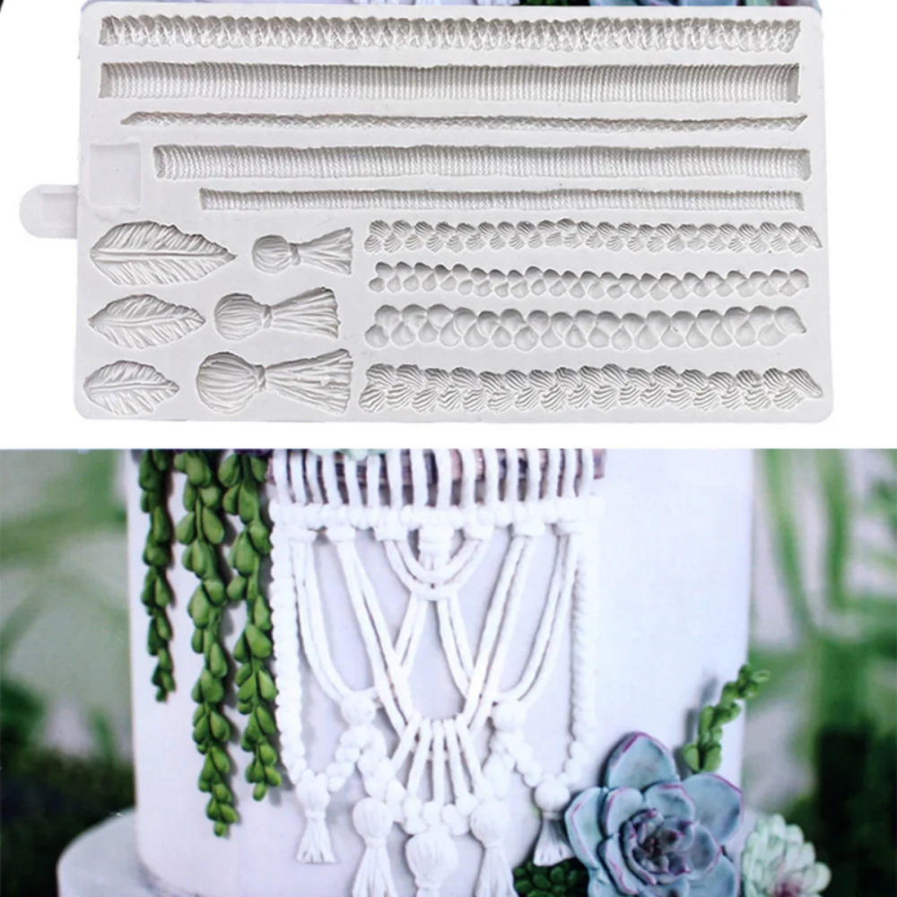 

Веревка, силиконовые формы, плетеная кисточка «сделай сам», форма для торта для мастики, фотоформа