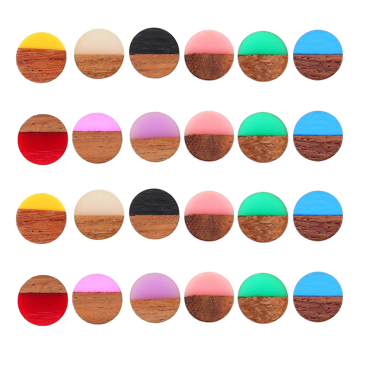 

50Pcs Resin Wood Earring Pendants Jewelry Accessories Part (Assorted Color)