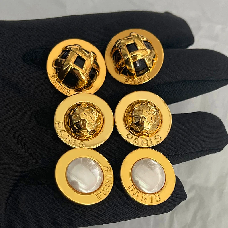 

Большие круглые латунные серьги с жемчугом в европейском и французском стиле, роскошные Винтажные Украшения для женщин