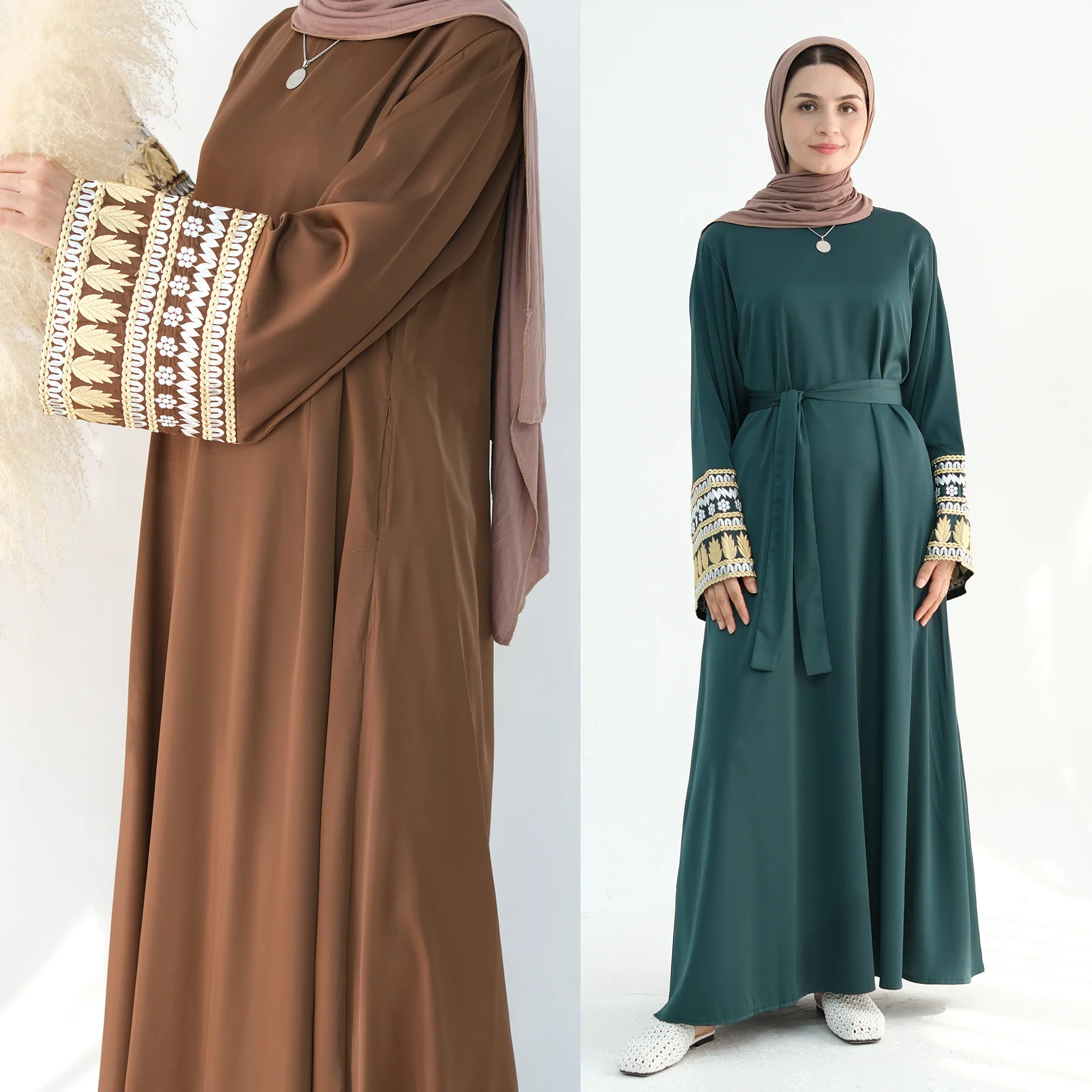 Мусульманское платье с вышивкой Дубая Абая кафтан Турция Femme Musulmane Vestidos арабский