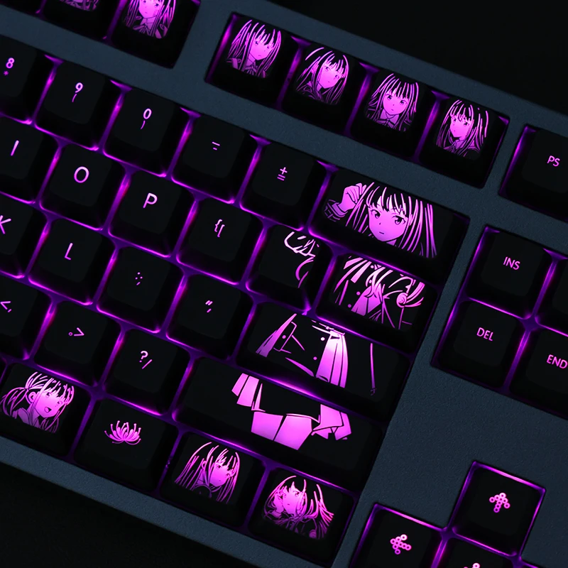 104 ключа/набор Lycoris Recoil Takina Inoue Keycaps PC покрытие для Logitech G610 Razer Black Widow Huntsman Corsair K70