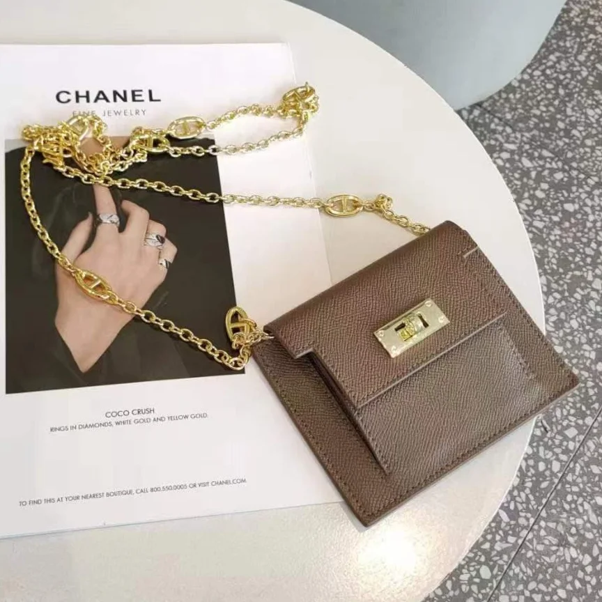 

Женские кошельки, Роскошный дизайнерский Кошелек для монет, кошелек для карт, портмоне, сумки на цепочке, разделенные кожаные держатели для ...