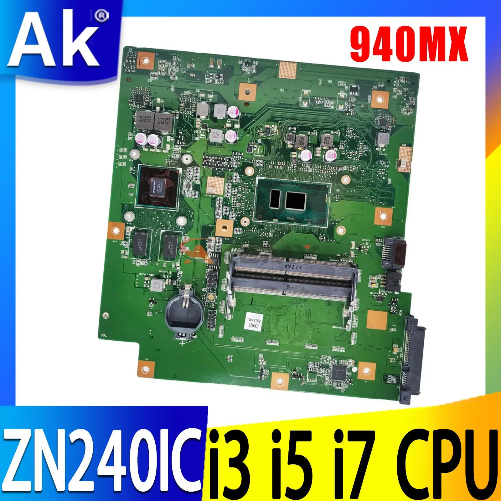 ZN240IC Материнская плата ASUS ZN240I ZN240ICGK материнская плата для ноутбука I3-6100 I7-6500U CPU 940MX-2G 100% протестированная работа