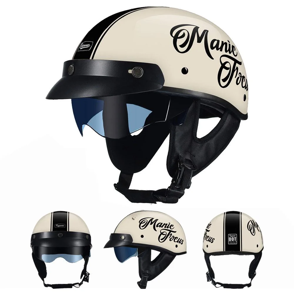 

Мотошлем в стиле ретро DOT, защитный винтажный шлем для мотоцикла или скутера