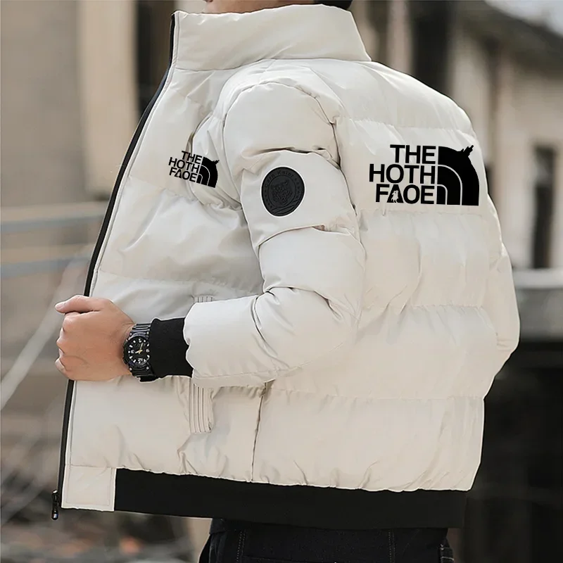 Мужская стеганая Хлопчатобумажная Куртка с логотипом головы тигра короткая