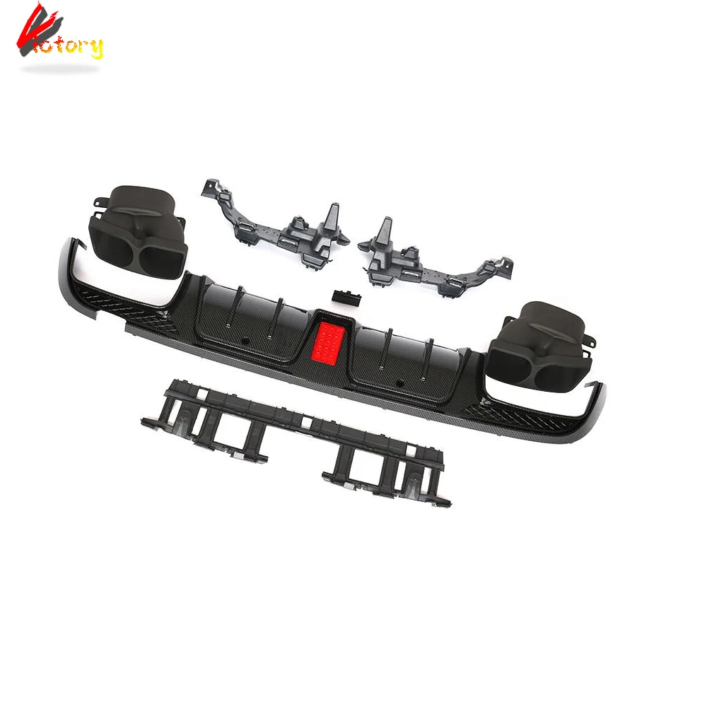 Карбоновый задний диффузор для губ со светодиодной подсветкой с выхлопными