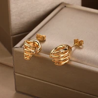 gothic palm earring for women men simple creative minimalist fatima hand stud earrings rock jewelry mystical gifts