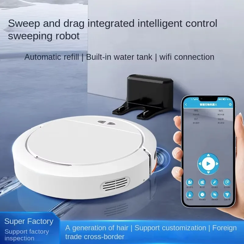 Фото Умный робот-пылесос с функцией влажной уборки и Wi-Fi управлением через приложение, автоматический робот-пылесос и полотер 2-в-1 №2