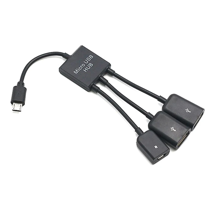 

3 In1 Micro USB OTG Adapter Cable Micro USB Male To USB Female Adapter USB Hub For Smartphone Computer Tablet 3 Port