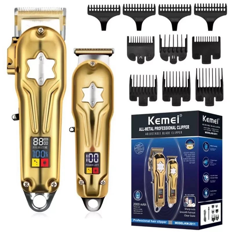 

Original kemei full metal combo kits hair trimmer for men barber professional hair clipper beard hair cutting machine