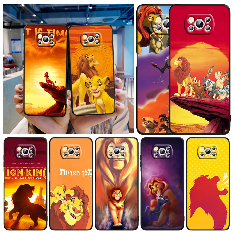 

The Lion King Disney Phone Case For Xiaomi Mi Poco X5 X4 X3 NFC F4 F3 GT M5 M5s M4 M3 Pro C50 C40 5G Black Soft Cover