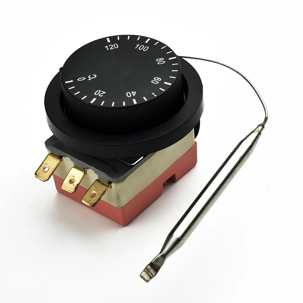 

Adjustable 0℃～120℃ Electric Fan Thermostat Switch Radiator Temperature Control Probe Temperature Controller Switches