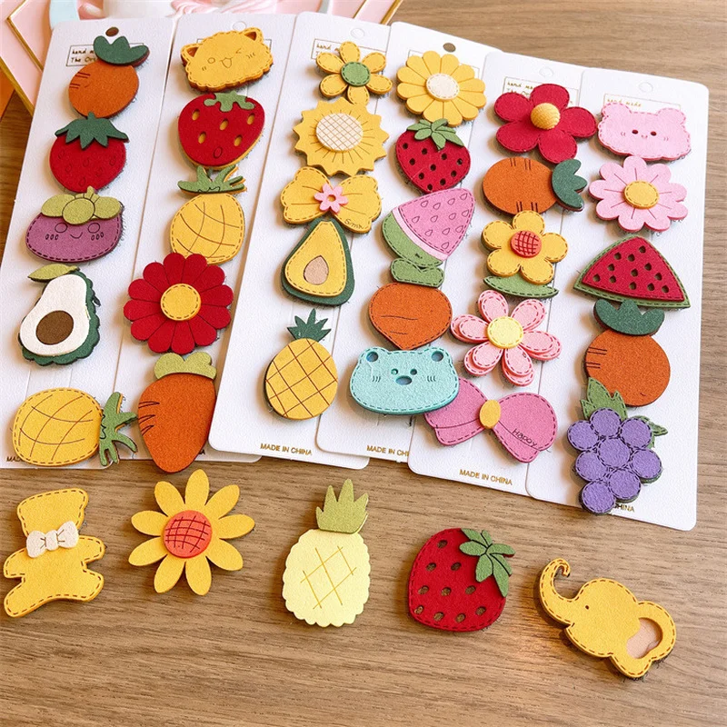 

Заколка для волос на липучке с изображением фруктов и овощей