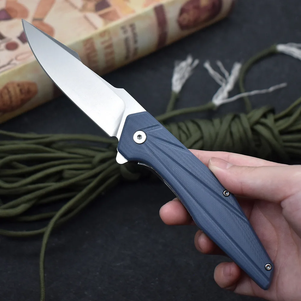 

EDC Folding Knife D2 Steel Blade Outdoor Portable Camping Hunting Tactical Small Pocket Knives G10 Handle Survival Tool