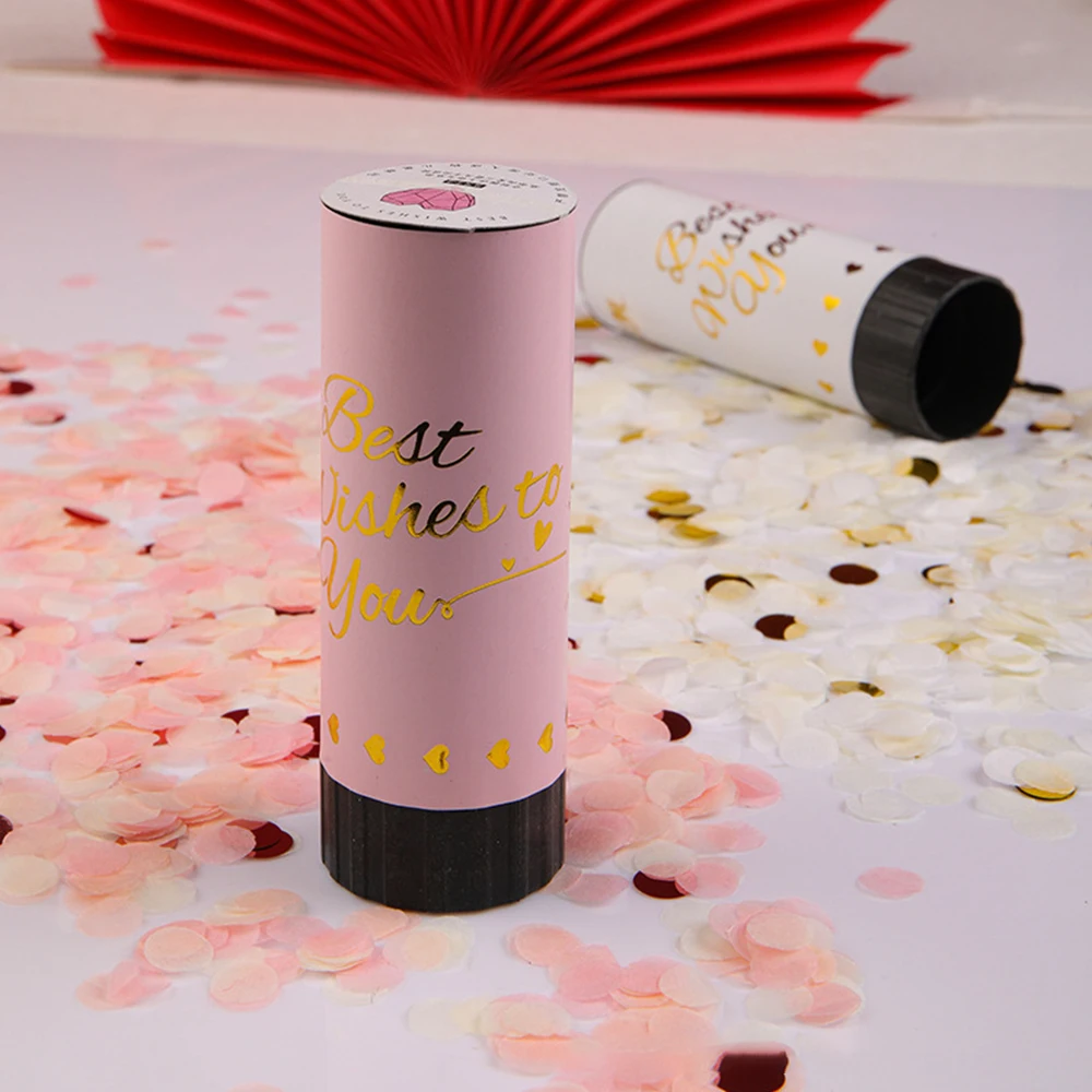 10pcs Confetti Spring Cylinder Party Wedding Streamers Air Compressed Confetti Handheld Graduation Wedding Party Supplies