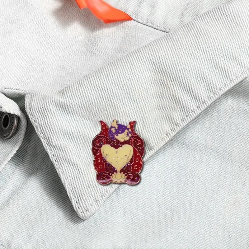 Octoboy Octopus Anime Boy Brooch Glitter Enamel Pin | Brooches