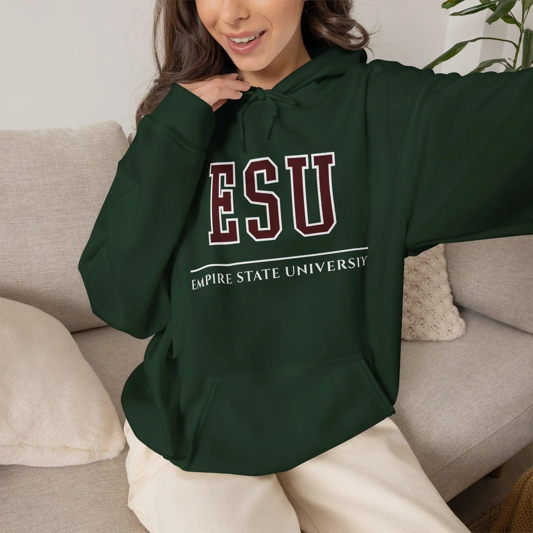 Фото Худи ESU Empire State University, Том Холланд, новая коллекция Day Merch, худи Питера, унисекс, весна-лето, с длинным рукавом. №4