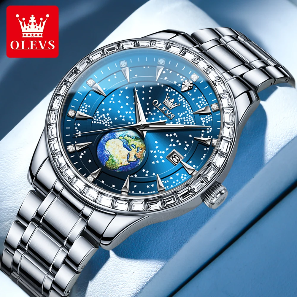 

OLEVS 9967 Luxury Quartz Men's Watches Original Waterproof Luminous Starry Sky Dial Male Wristwatch Fashion Watch For Men