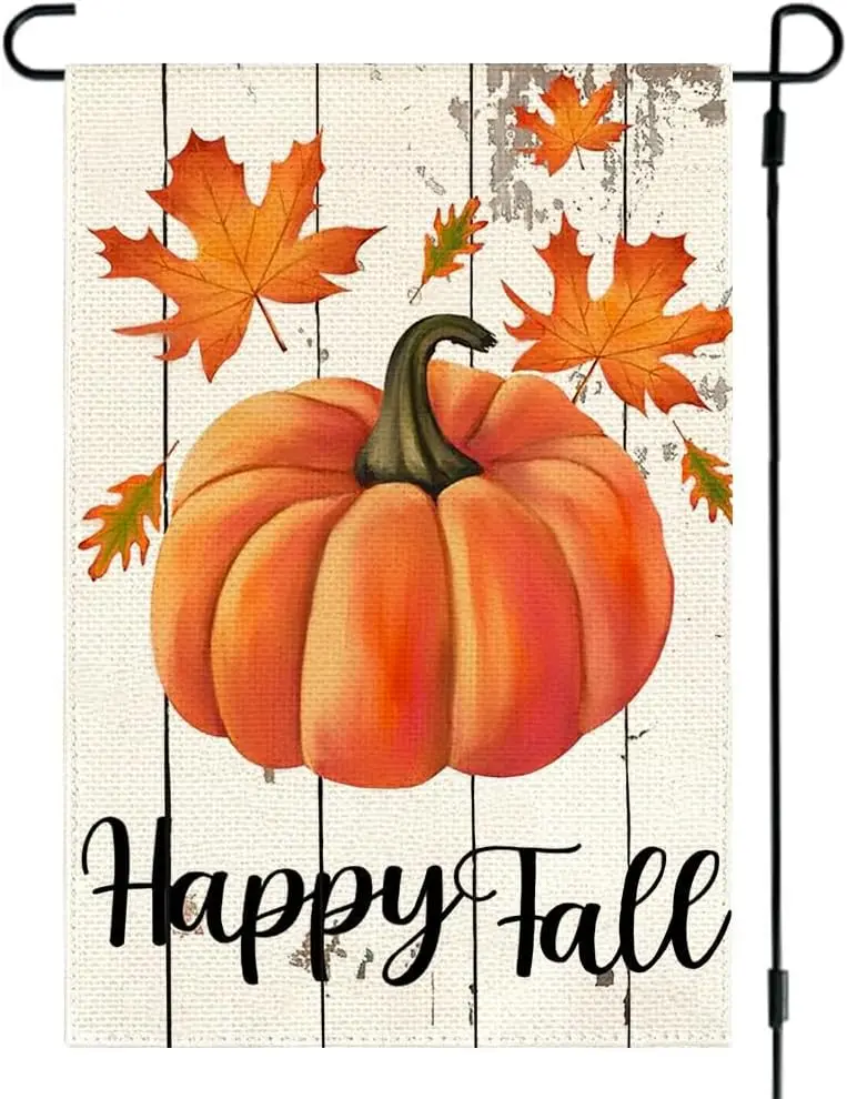RABUSOFA Happy Fall Garden Flag 12x18 дюймов двухсторонний для улицы День Благодарения тыква