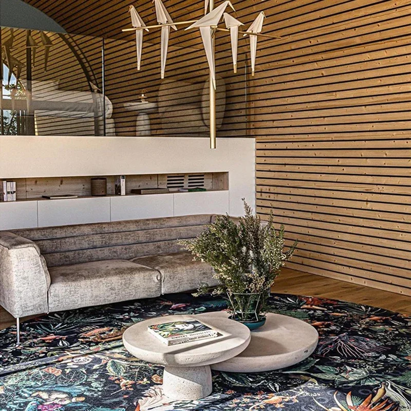 Дизайнерский круглый приставной столик в скандинавском стиле с грибами японский