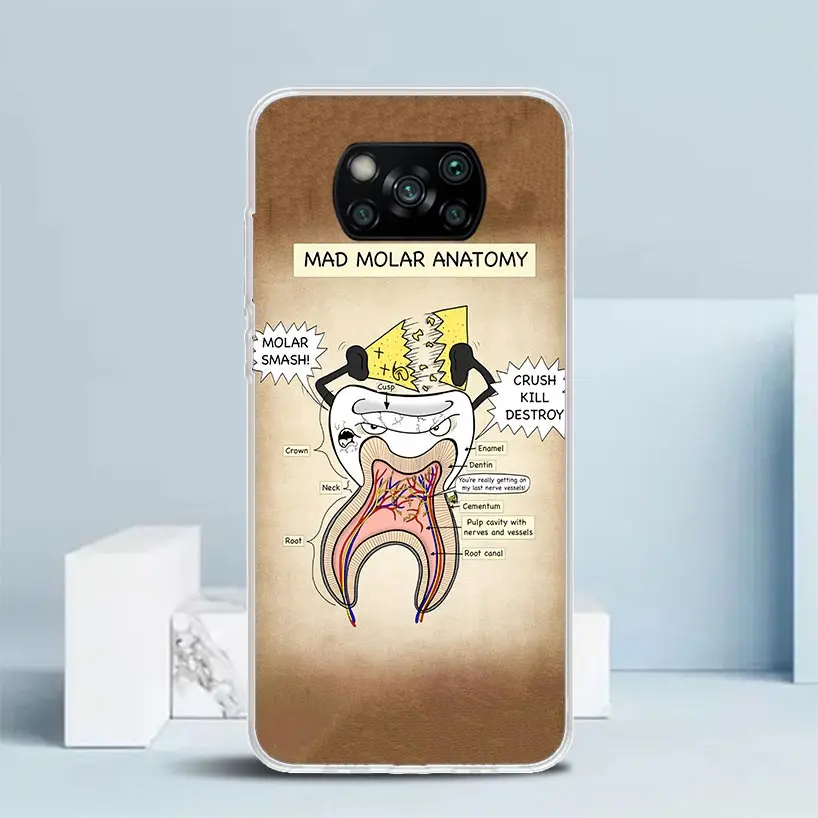 Чехол для телефона с зубами мудрости стоматолога Xiaomi Poco X6 X5 X4 X3 Nfc F6 F5 Pro F4 Gt F3 F2 F1 M5S