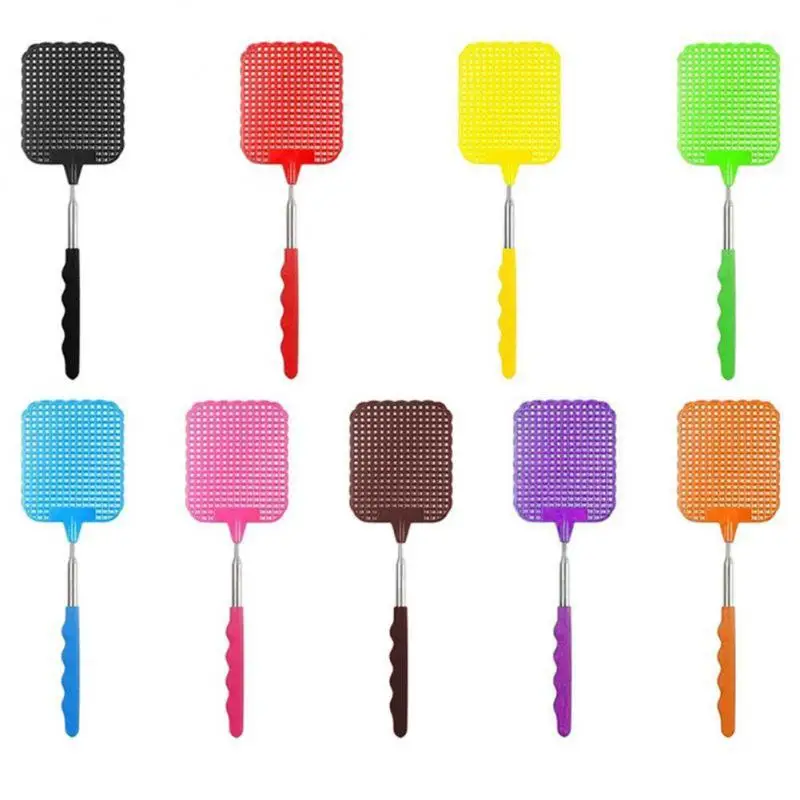 

Creative Flapper Insect Killer Home Long Handle Flyswatter Adjustable Fly Swatters Wholesale Prevent Pest Mosquito Tool Plastic