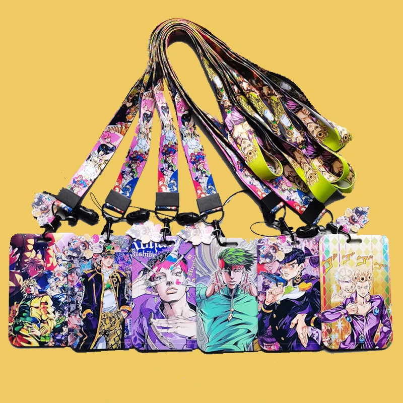 

JoJo's Bizarre Adventure Credential Holder Keychain Neck Straps Anime Lanyards for Keys ID Card Passport Gym USB Badge Holder