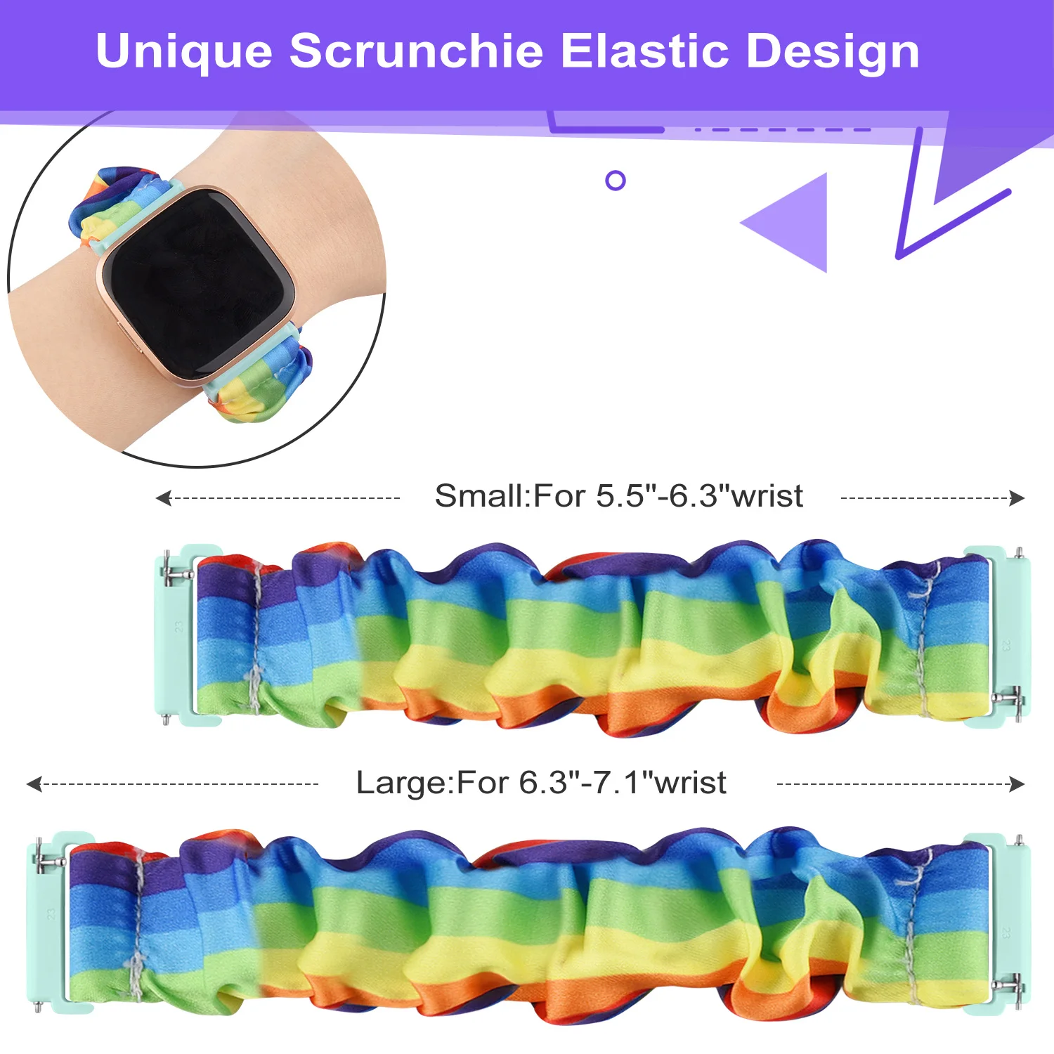 Elastic Fabric Bands For Fitbit Versa 2 Versa Strap Lite Soft Sport Strap Replacement Scrunchie Strap for Versa Versa 2 Band