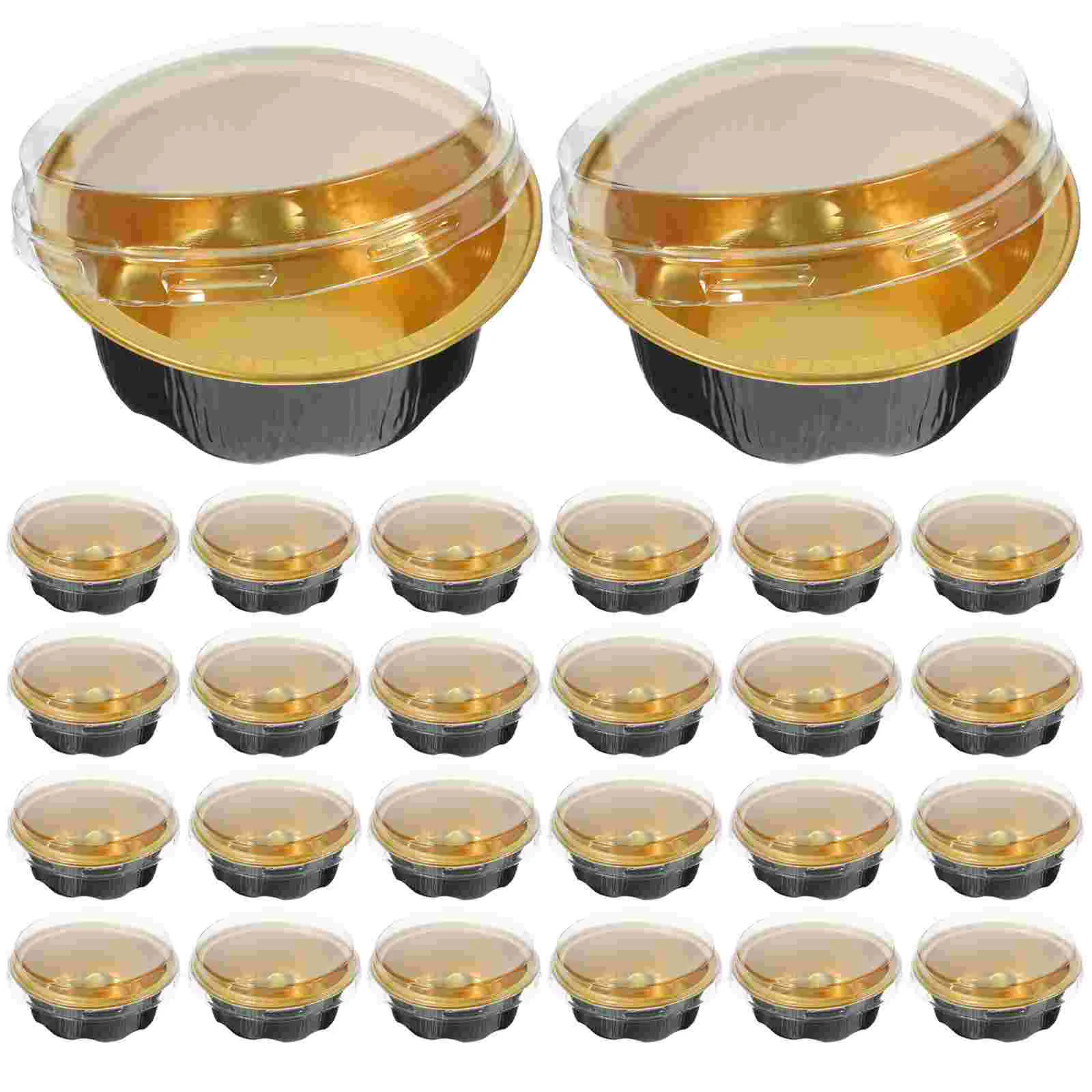 

100pcs aluminum foil Pans with Lids Cupcake Cake Mold Mini Tart Cups for Baking Mini Pie Tins