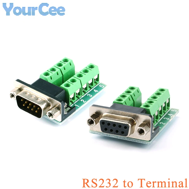 Модуль преобразователя сигналов DB9 DR9, переходник RS232 для клемм «папа» мама