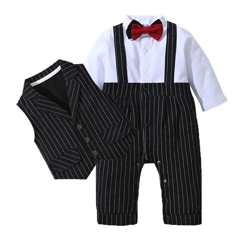 Baby Boys Gentleman Outfits Suits Clothing Spring and Autumn Children One-Piece Rompers Jacket Suit Baby Boy Clothes