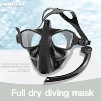 2022 new snorkeling diving masks tube dive set swimming goggles underwater aspirator equipment full face mask water proof